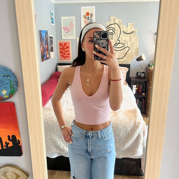 Pink Ribbed Tank Top - Picture 3 of 3